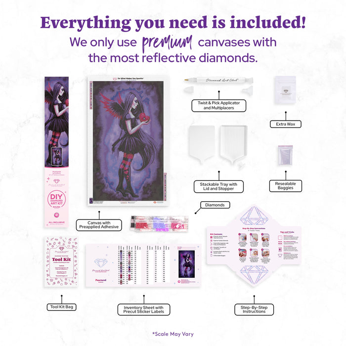 Diamond Painting Punctured 22" x 37" (55.6cm x 93.8cm) / Round with 32 Colors including 1 AB and 2 Fairy Dust Diamonds / 68,882