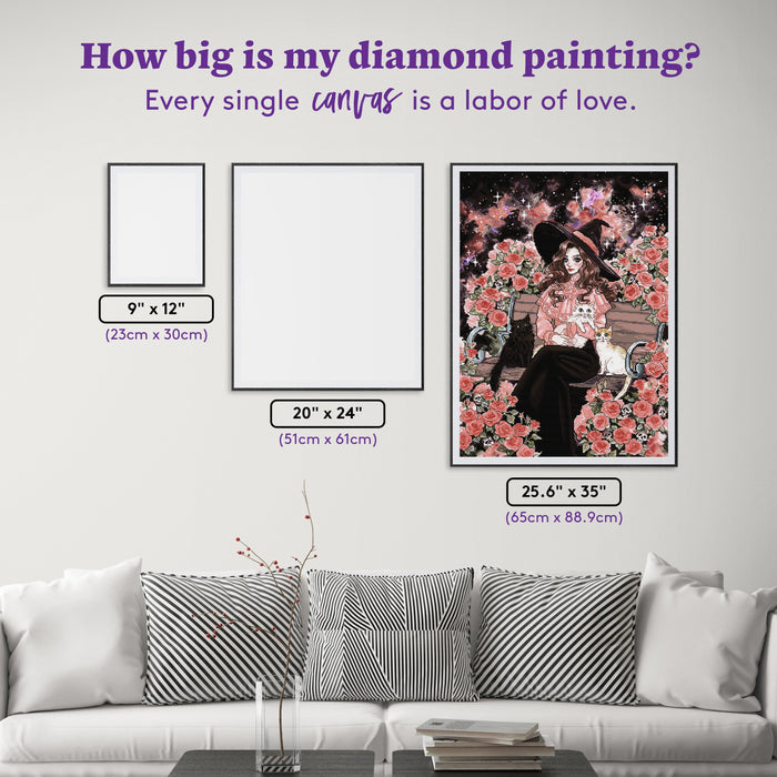 Diamond Painting Purrfectly Wicked 25.6" x 35" (65cm x 88.9cm) / Square with 69 Colors including 3 ABs and 2 Fairy Dust Diamonds / 93,177