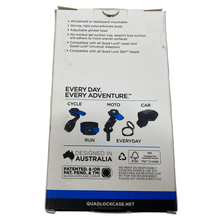 Quadlock Mount Suction Windscreen/Dash Mount