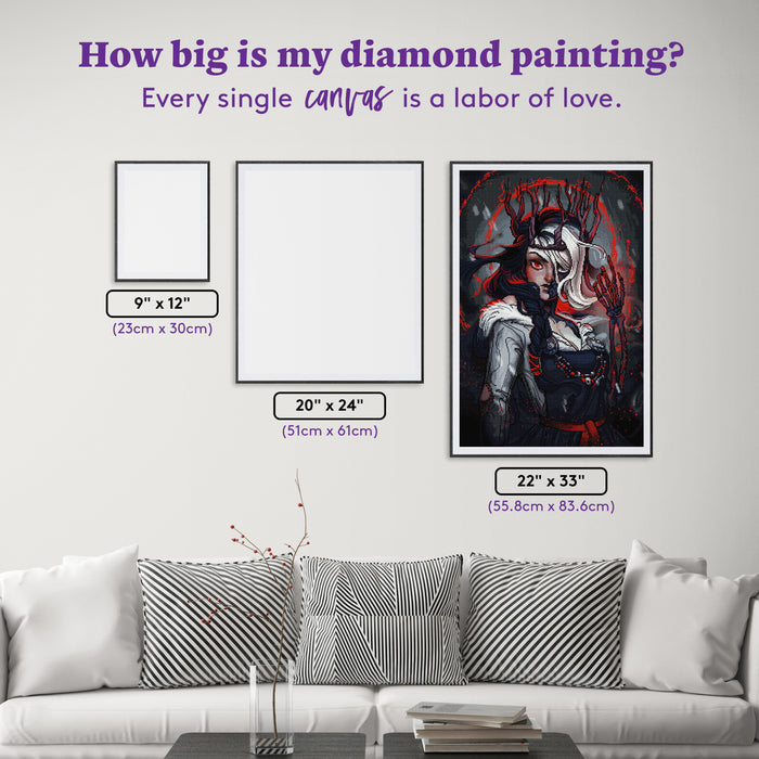 Diamond Painting Queen of Helheim 22" x 33" (55.8cm x 83.6cm) / Square with 48 Colors including 1 AB and 1 Iridescent Diamond and 4 Fairy Dust Diamonds / 75,264