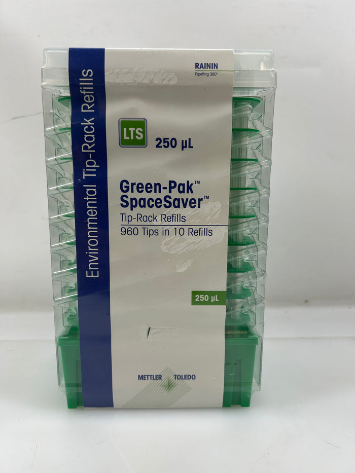 Rainin Green-Pak SpaceSaver 250µL Tip Rack Refills 960 Tips in 10 Refills