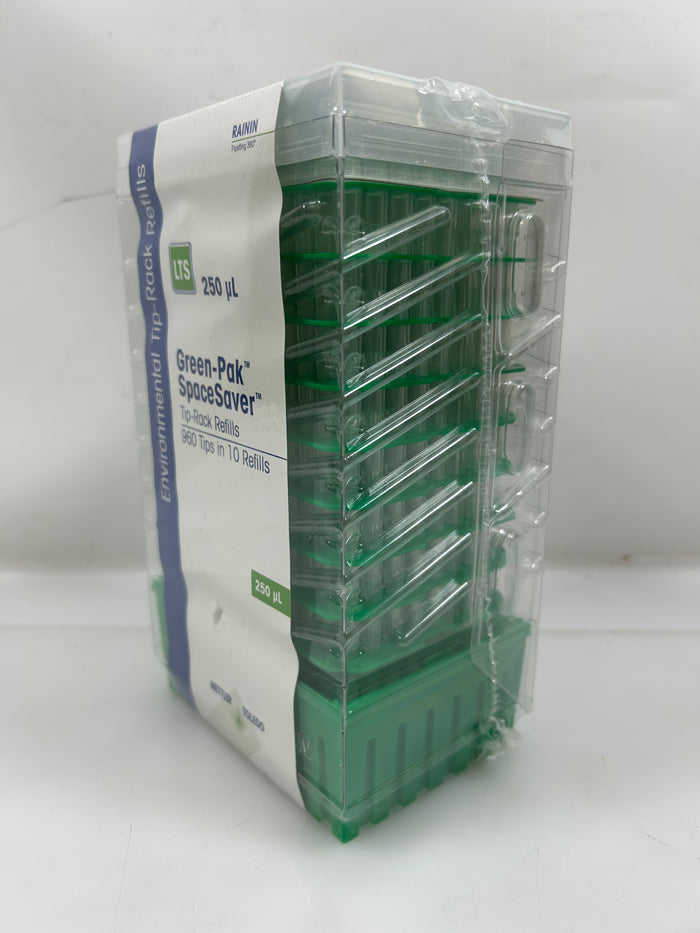 Rainin Green-Pak SpaceSaver 250µL Tip Rack Refills 960 Tips in 10 Refills