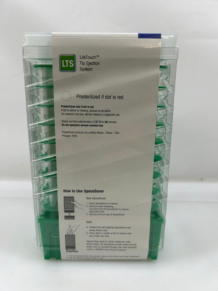 Rainin Green-Pak SpaceSaver 250µL Tip Rack Refills 960 Tips in 10 Refills