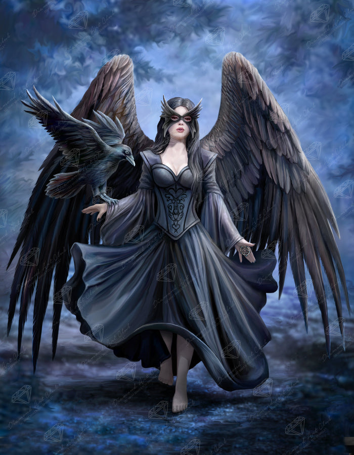Diamond Painting Raven 27.6" x 35.4" (69.9cm x 89.9cm) / Square with 72 Colors including 1 AB and 2 Fairy Dust Diamonds / 101,441