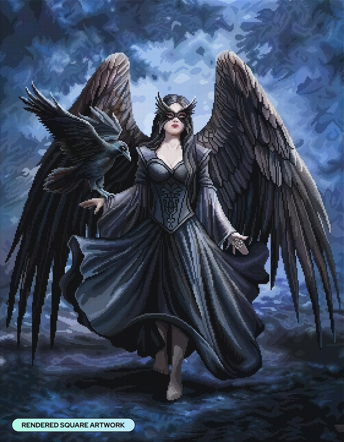 Diamond Painting Raven 27.6" x 35.4" (69.9cm x 89.9cm) / Square with 72 Colors including 1 AB and 2 Fairy Dust Diamonds / 101,441