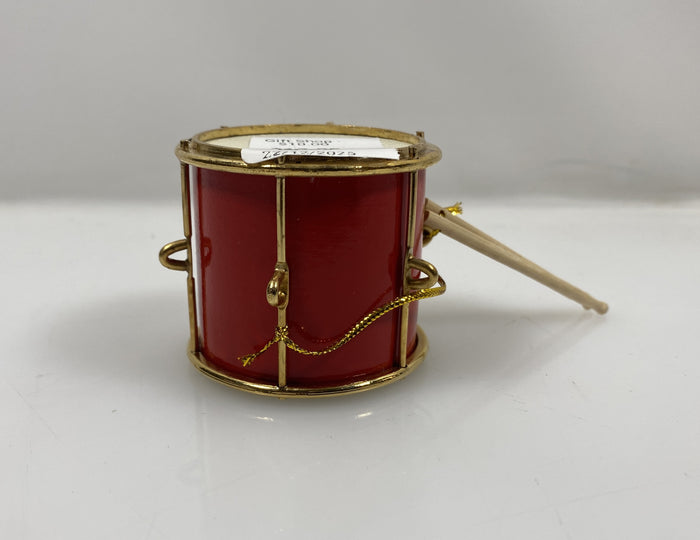 Red Snare Drum With Drumsticks Ornament