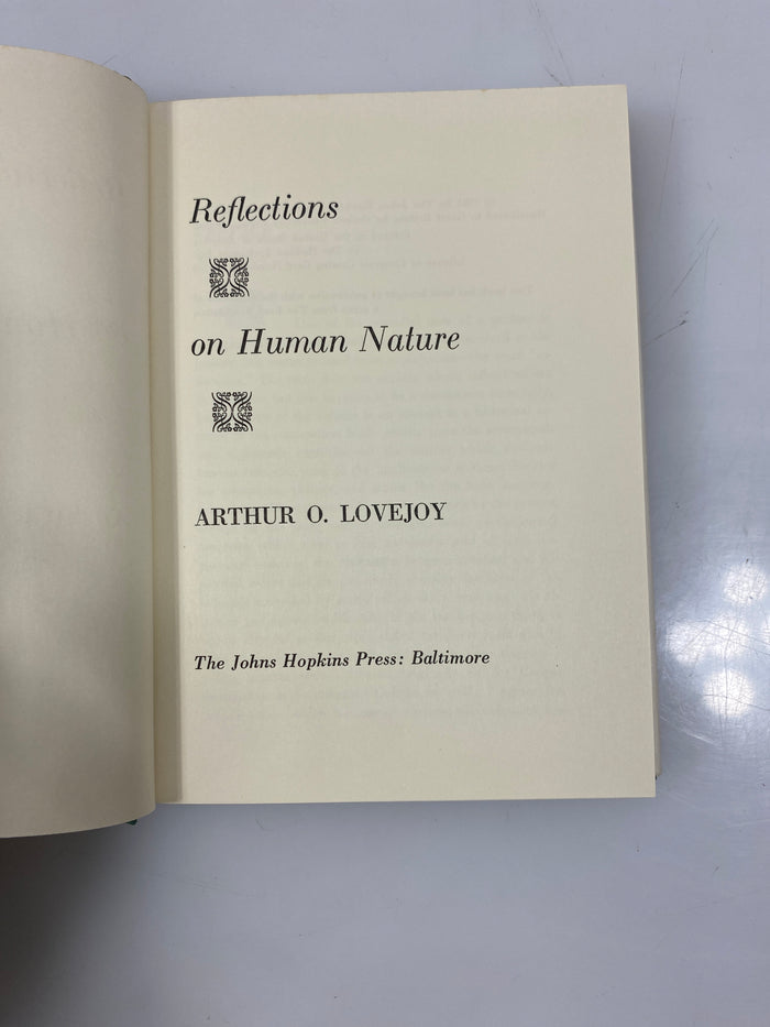 Reflections on Human Nature by Lovejoy 1961 HCDJ
