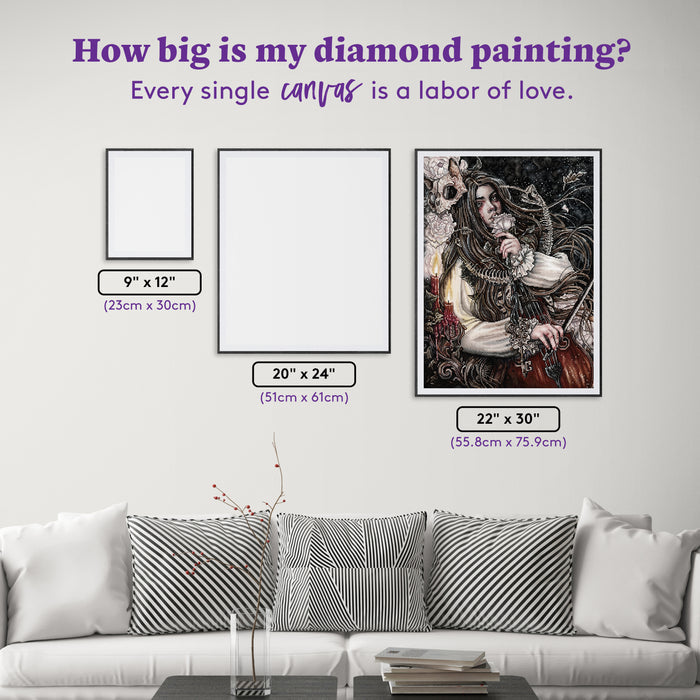 Diamond Painting Requiem 22" x 30" (55.8cm x 76.2cm) / Square with 62 Colors including 1 AB and 4 Fairy Dust Diamonds / 68,544