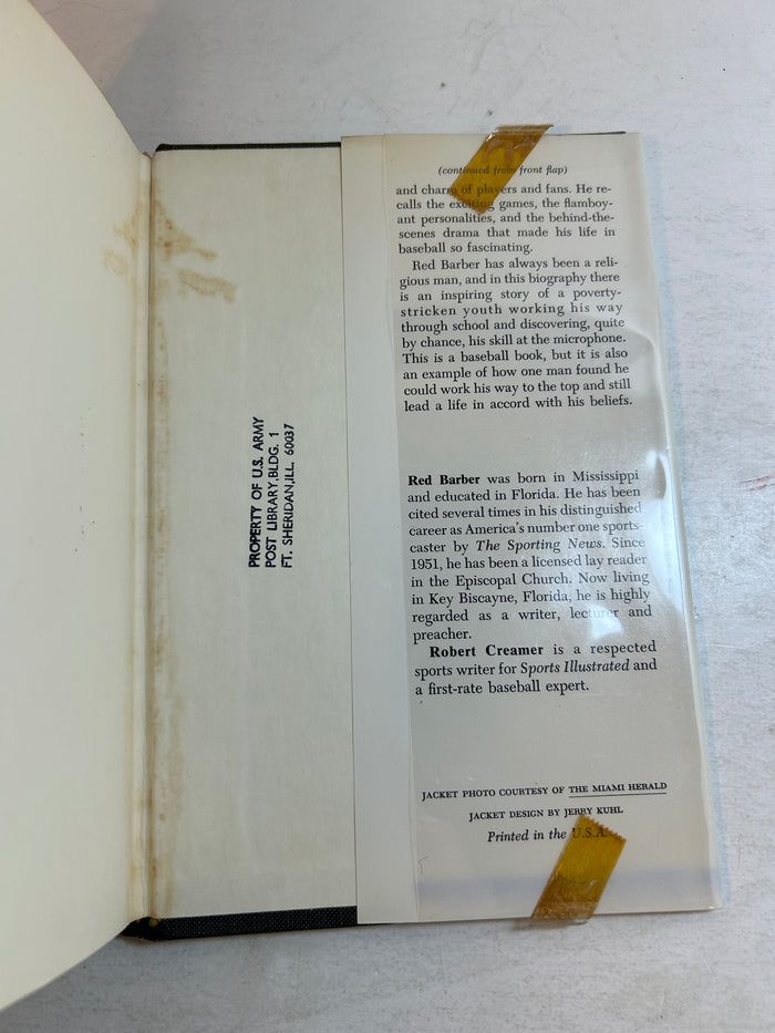 Rhubarb in the Catbird Seat Red Barber & Robert Creamer 1st Ed 1968 Ex-Lib HCDJ