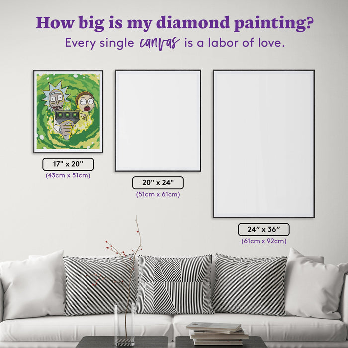 Diamond Painting Rick and Morty™ 17" x 20" (43cm x 51cm) / Round with 19 Colors including 1 AB / 27,512