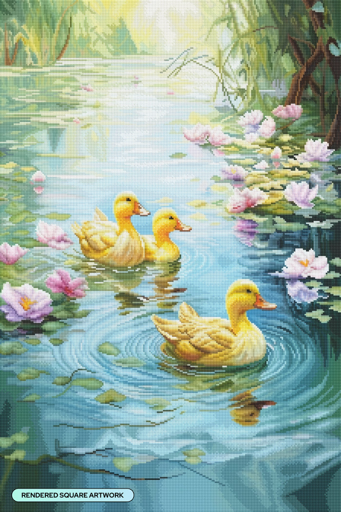 Diamond Painting Ripples of Joy 22" x 33" (55.8cm x 83.6cm) / Square with 65 Colors including 3 ABs and 4 Fairy Dust Diamonds / 75,264