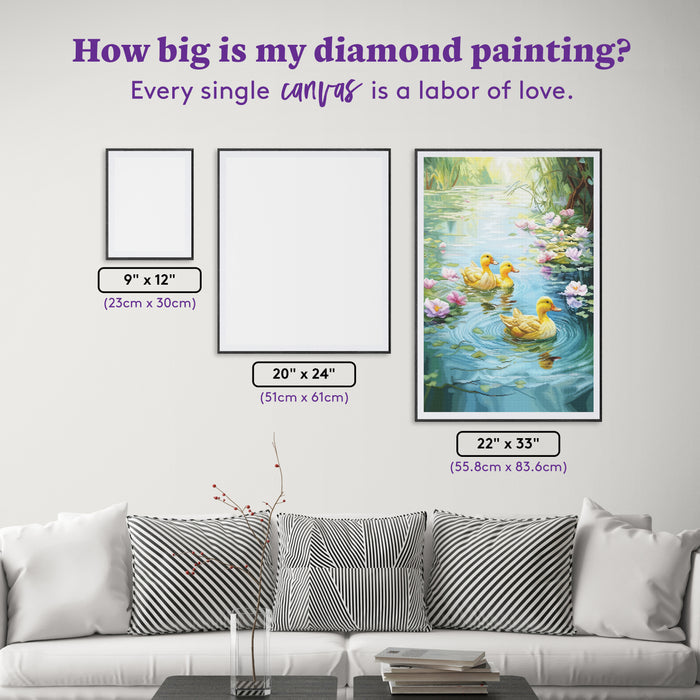 Diamond Painting Ripples of Joy 22" x 33" (55.8cm x 83.6cm) / Square with 65 Colors including 3 ABs and 4 Fairy Dust Diamonds / 75,264
