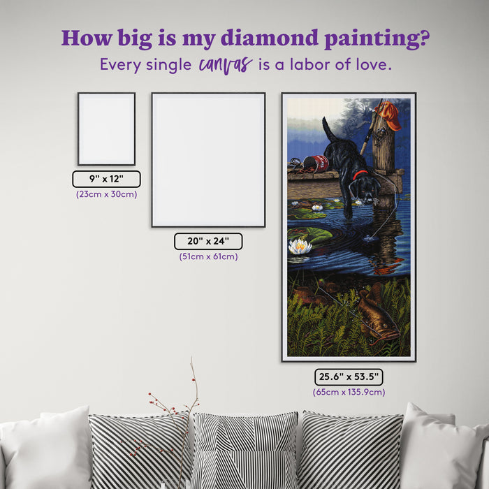 Diamond Painting Ripples 25.6" x 53.5" (65cm x 135.9cm) / Square with 65 Colors including 3 ABs and 2 Fairy Dust Diamonds / 142,506