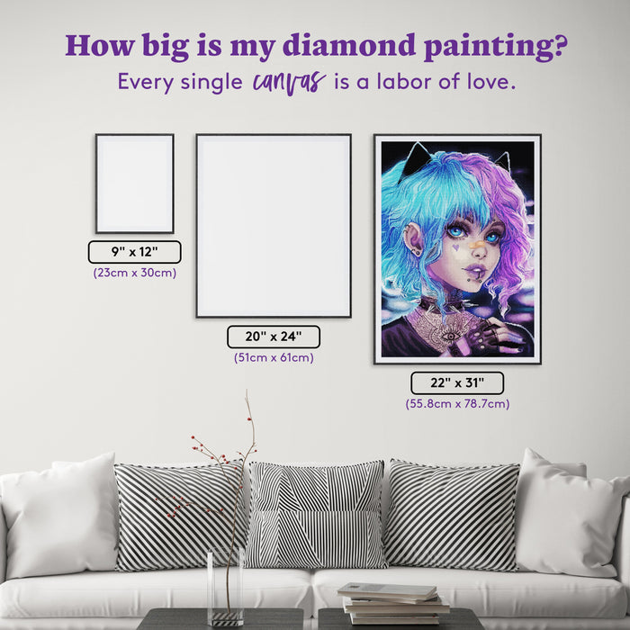 Diamond Painting Rita 22" x 31" (55.8cm x 78.7cm) / Square with 78 Colors including 4 ABs and 1 Electro Diamond and 3 Fairy Dust Diamonds / 70,784