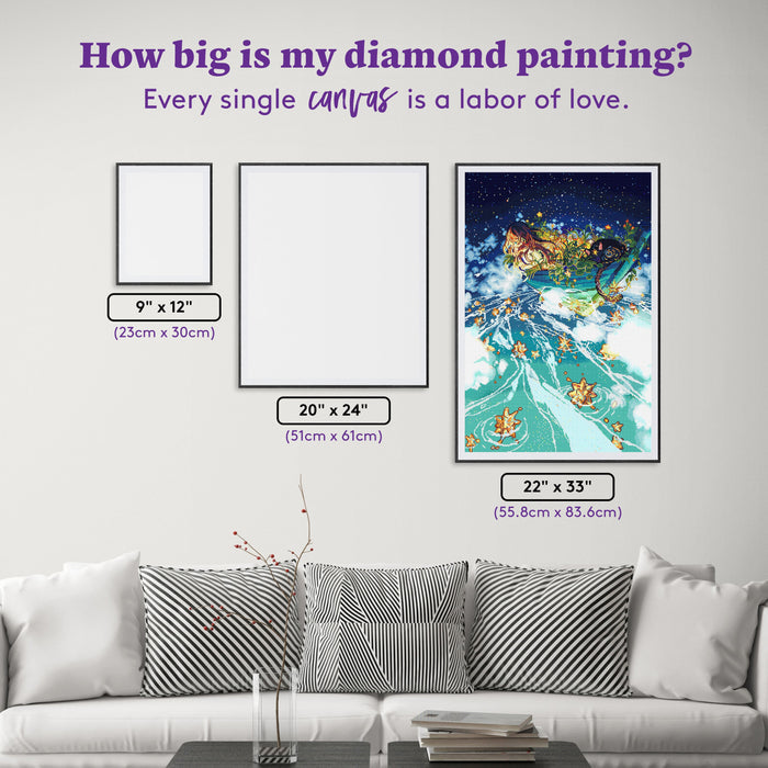 Diamond Painting River of Dreams 22" x 33" (55.8cm x 83.6cm) / Square with 72 Colors including 1 Iridescent Diamond and 5 Fairy Dust Diamonds / 75,264