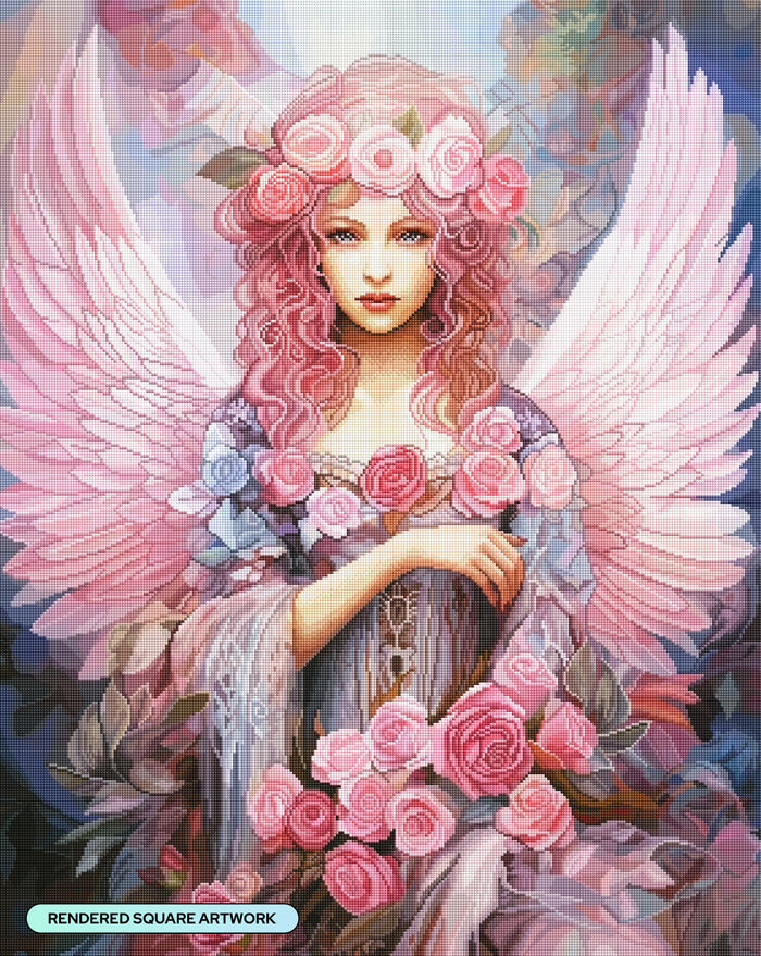 Diamond Painting Rose Angel 27.6" x 34.6" (69.9cm x 87.9cm) / Square with 93 Colors including 1 AB and 3 Fairy Dust Diamonds / 99,193