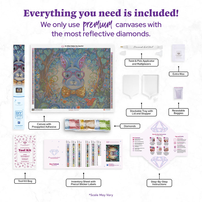 Diamond Painting Rosy Outlook 32.3" x 25.6" (81.9cm x 65cm) / Square with 93 Colors including 1 AB and 4 Fairy Dust Diamonds / 85,869