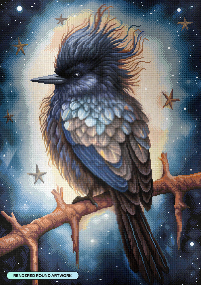 Diamond Painting Royal Bird 22" x 31" (55.6cm x 78.7cm) / Round with 41 Colors including 1 AB and 3 Fairy Dust Diamonds / 57,772