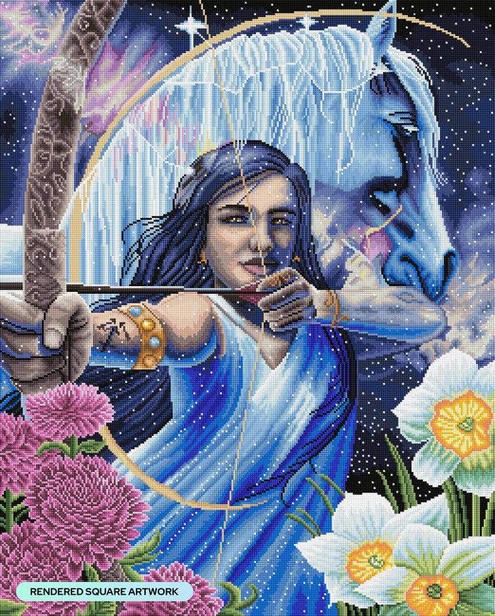 Diamond Painting Sagittarius 25.6" x 31.9" (65cm x 81cm) / Square With 61 Colors Including 5 ABs and 1 Electro Diamonds and 3 Fairy Dust Diamonds / 84,825