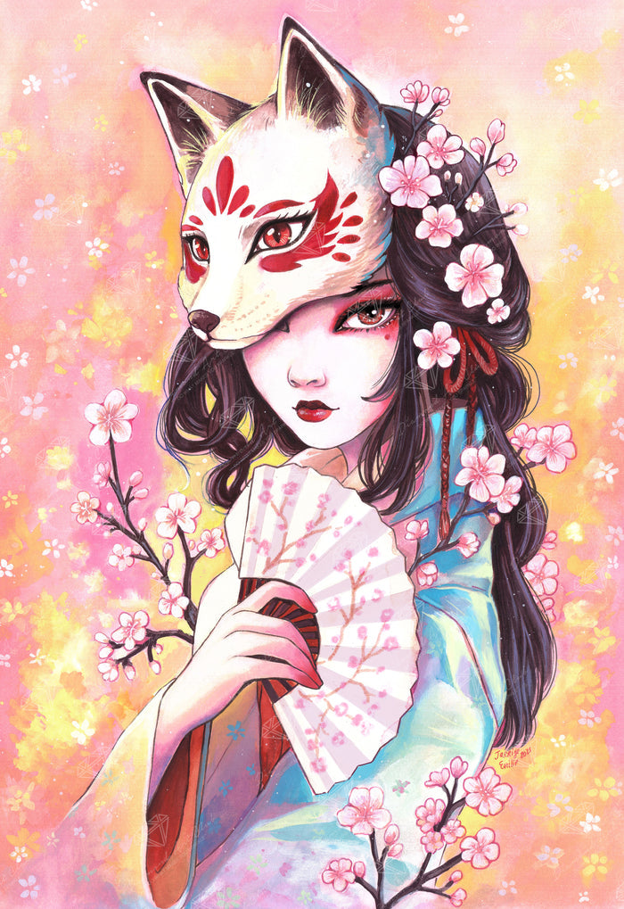 Diamond Painting Sakura 22" x 32" (55.6cm x 80.9cm) / Round with 83 Colors including 1 AB and 3 Fairy Dust Diamonds / 59,388