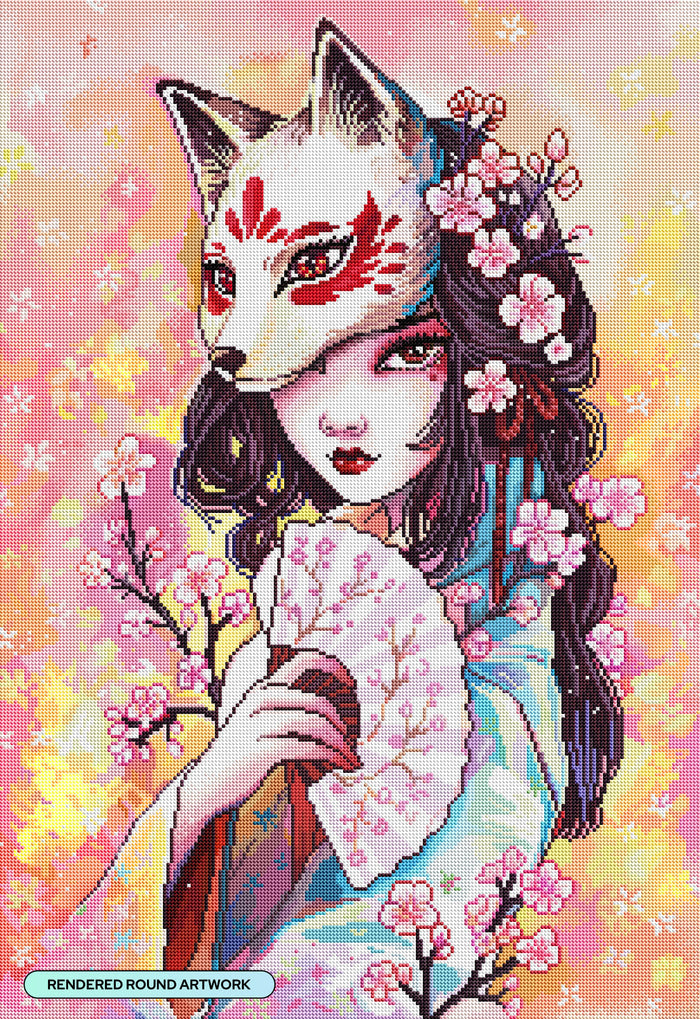 Diamond Painting Sakura 22" x 32" (55.6cm x 80.9cm) / Round with 83 Colors including 1 AB and 3 Fairy Dust Diamonds / 59,388