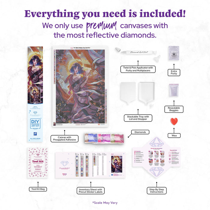 Diamond Painting Saturn 22" x 33" (55.8cm x 83.7cm) / Square with 59 Colors including 3 ABs and 2 Fairy Dust Diamonds / 75,264