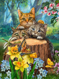 Diamond Painting Scaredy Cats 22" x 29" (55.6cm x 73.7cm) / Round With 95 Colors Including 2 ABs and 5 Fairy Dust Diamonds / 54,136