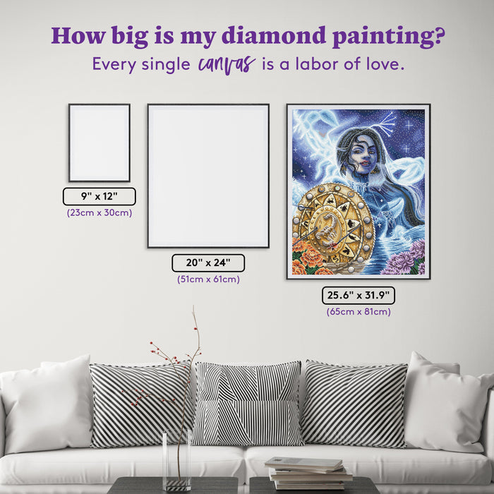 Diamond Painting Scorpio - DD 25.6" x 31.9" (65cm x 81cm) / Square With 63 Colors Including 2 ABs and 1 Electro Diamonds and 3 Fairy Dust Diamonds / 84,825