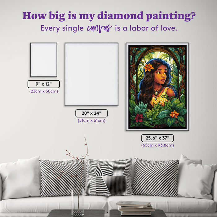 Diamond Painting Secrets of the Jungle 25.6" x 37" (65cm x 93.8cm) / Square with 62 Colors including 3 ABs and 3 Fairy Dust Diamonds / 98,397