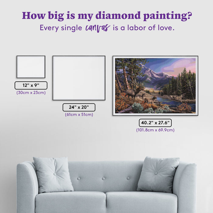 Diamond Painting September Passage 40.2" x 27.6" (101.8cm x 69.9cm) / Square with 77 Colors including 3 ABs and 3 Fairy Dust Diamonds / 114,929