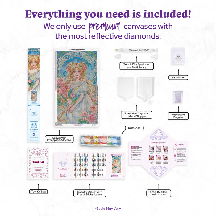 Diamond Painting Serenity 23.6" x 43.7" (60cm x 110.8cm) / Square with 92 Colors including 2 ABs and 7 Fairy Dust Diamonds / 107,245
