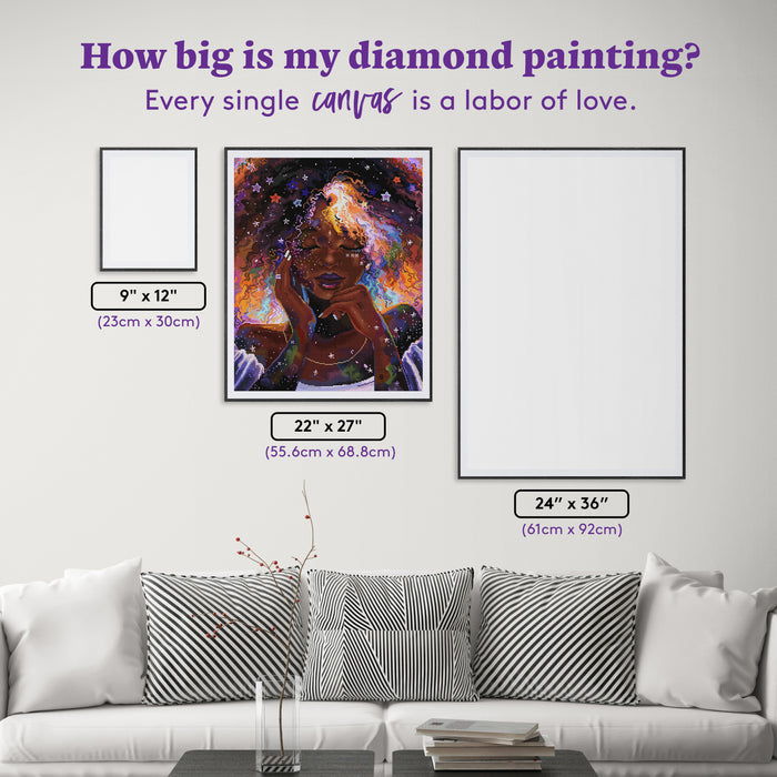 Diamond Painting Serenity 22" x 27" (55.6cm x 68.8cm) / Round with 94 Colors including 4 ABs and 1 Electro Diamond and 3 Fairy Dust Diamonds / 50,500