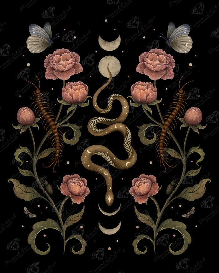 Diamond Painting Serpentine Garden 25.6" x 31.9" (65cm x 80.9cm) / Square with 40 Colors including 5 Fairy Dust Diamonds / 84,825
