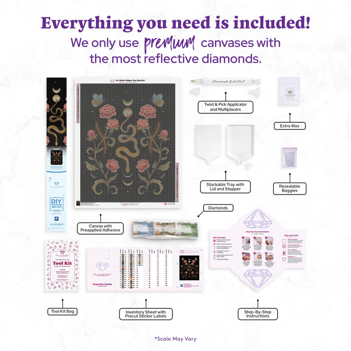 Diamond Painting Serpentine Garden 25.6" x 31.9" (65cm x 80.9cm) / Square with 40 Colors including 5 Fairy Dust Diamonds / 84,825