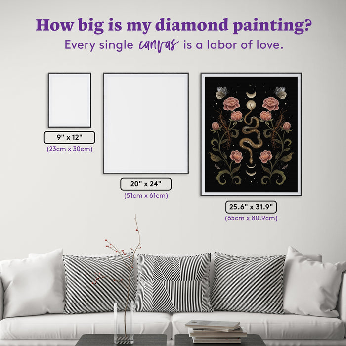 Diamond Painting Serpentine Garden 25.6" x 31.9" (65cm x 80.9cm) / Square with 40 Colors including 5 Fairy Dust Diamonds / 84,825