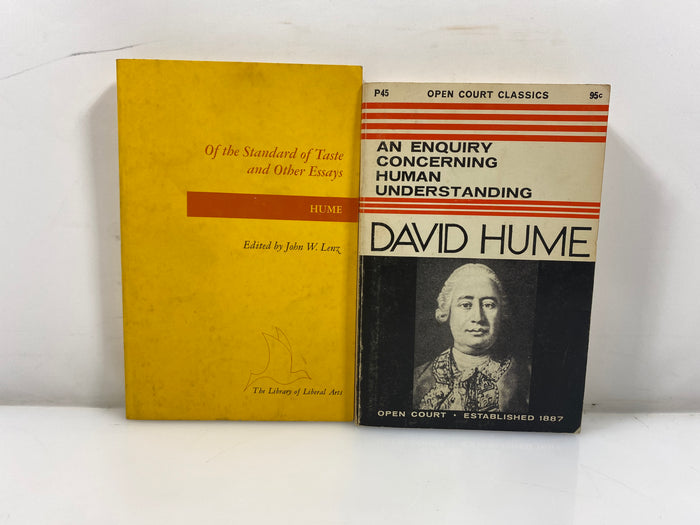 Set of 2 David Hume Paperbacks Human Understanding/Standard of Taste 1970s