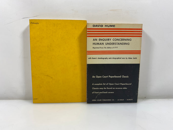 Set of 2 David Hume Paperbacks Human Understanding/Standard of Taste 1970s