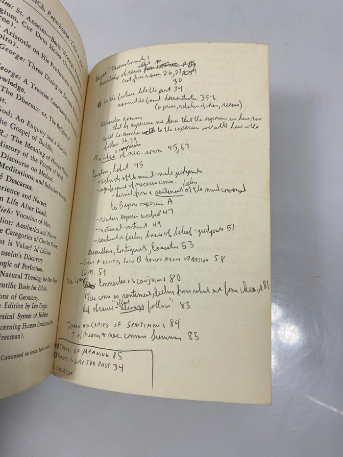 Set of 2 David Hume Paperbacks Human Understanding/Standard of Taste 1970s