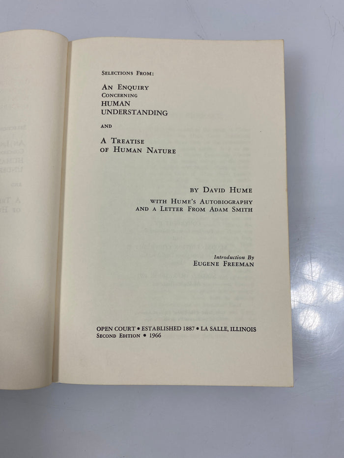 Set of 2 David Hume Paperbacks Human Understanding/Standard of Taste 1970s