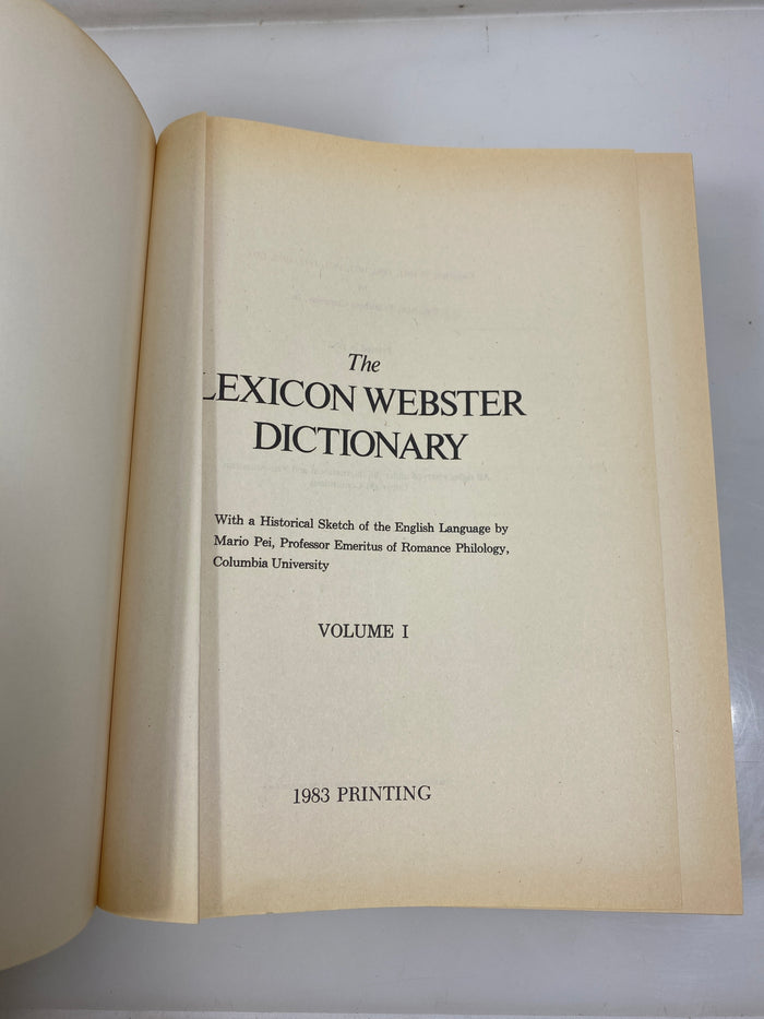 Set of 2: The Lexicon Webster Dictionary Encyclopedic Edition 1983 HC