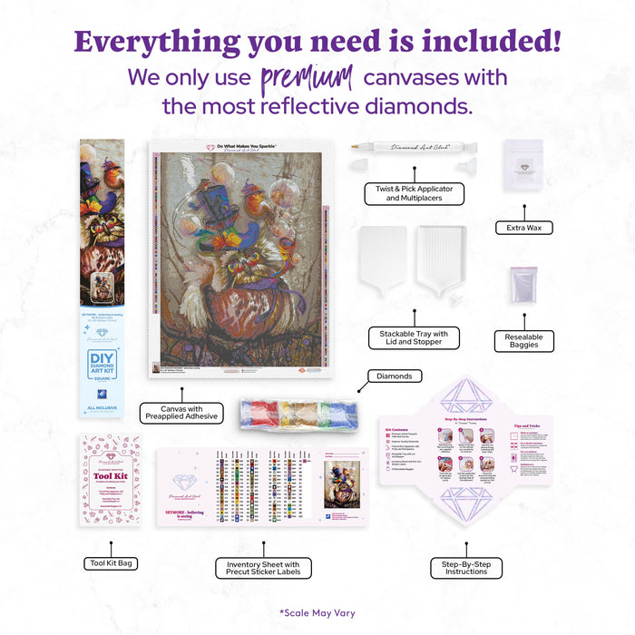 Diamond Painting SEYMORE - believing is seeing 22" x 29" (55.8cm x 73.7cm) / Square with 85 Colors including 2 ABs and 3 Fairy Dust Diamonds / 66,304