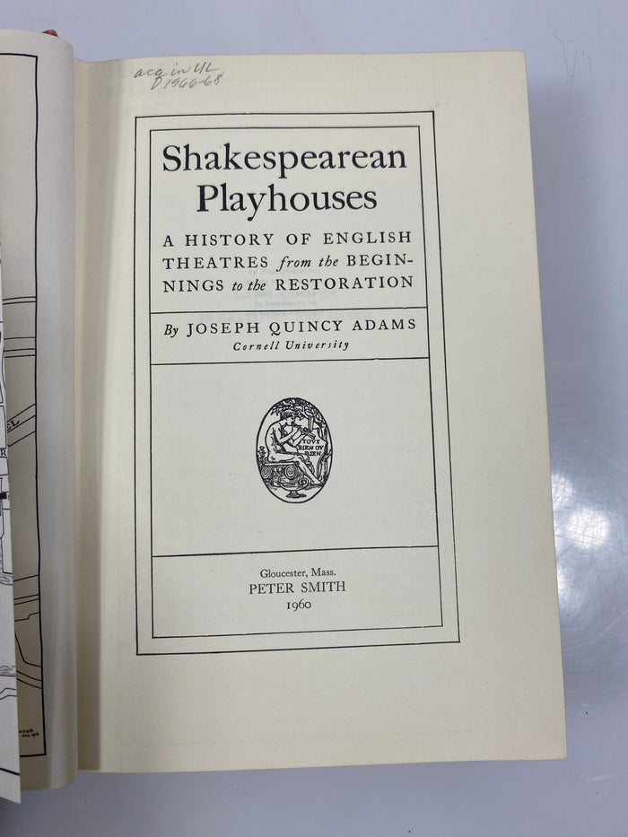 Shakespearean Playhouse by Adams Ex-library 1960 HC