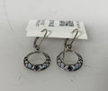 Silver Filigree Multi Purple Crystal Hoop Earrings