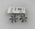 Silver Granulated Flower Earrings