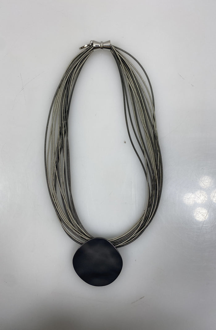 Silver Spring Wire Clasp Pendant Necklace