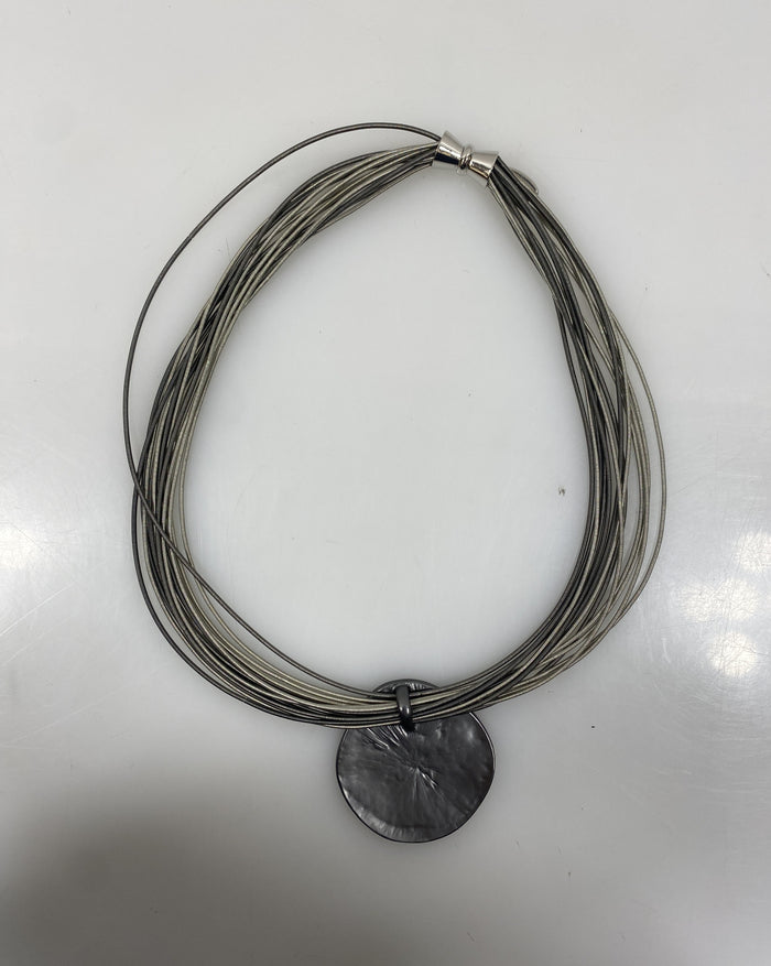 Silver Spring Wire Clasp Pendant Necklace