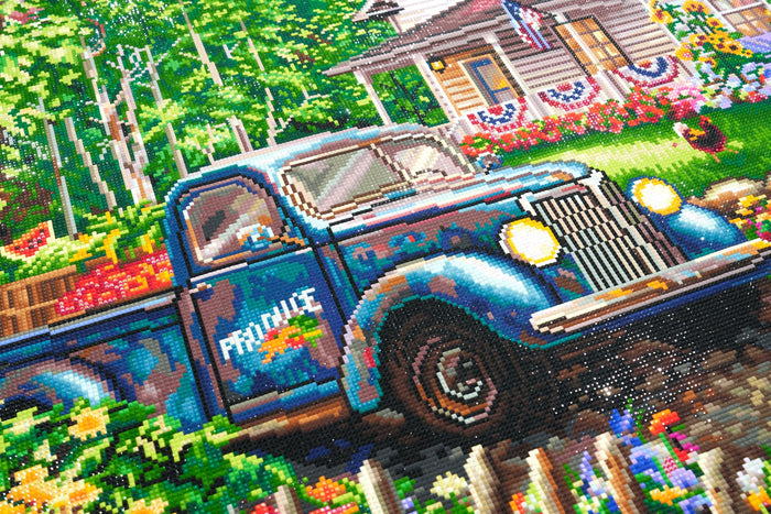 Diamond Painting Simpler Times 36.6" x 27.6" (93cm x 70cm) / Square with 80 Colors including 6 ABs and 3 Fairy Dust Diamonds / 104,813