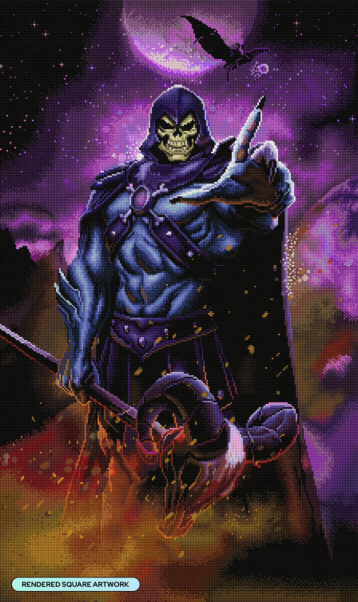 Diamond Painting Skeletor 22" x 37" (55.8cm x 93.9cm) / Square with 63 Colors including 4 ABs and 3 Fairy Dust Diamonds / 84,448