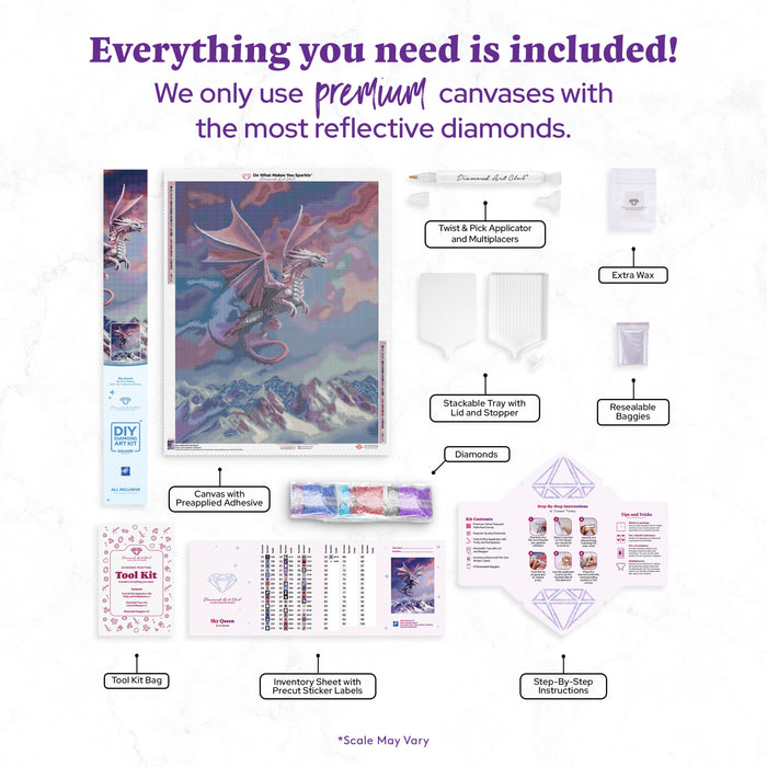 Diamond Painting Sky Queen 27.6" x 35.4" (69.9cm x 89.9cm) / Square with 53 Colors including 1 AB and 3 Fairy Dust Diamonds / 101,441