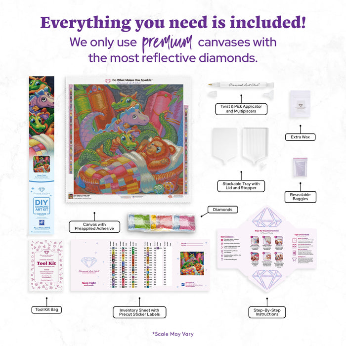 Diamond Painting Sleep Tight 22" x 22" (55.8cm x 55.8cm) / Square with 69 Colors including 3 ABs and 6 Fairy Dust Diamonds / 50,176